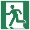 Signal ISO 7010 E001: Sortie de secours (gauche)