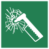 Signal ISO 7010 E025: Marteau brise-vitre