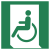 Signal ISO 7010 E026: Sortie de secours pour personnes à mobilité réduite (gauche)
