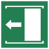 Signal ISO 7010 E034: Porte coulissante s’ouvrant vers la gauche