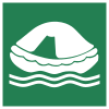 Signal ISO 7010 E038: Radeau de sauvetage
