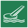 Signal ISO 7010 E054: Toboggan d’évacuation marin de type ouvert
