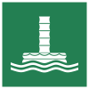 Signal ISO 7010 E055: Toboggan d’évacuation marin de type fermé