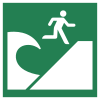 Signal ISO 7010 E062: Zone d’évacuation en cas de tsunami