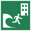 Signal ISO 7010 E063: Bâtiment d’évacuation en cas de tsunami