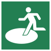 Signal ISO 7010 E065: Zone de refuge extérieure en cas de catastrophe naturelle