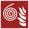 Signal ISO 7010 F019: Tuyau d’incendie non raccordé