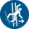 Signal ISO 7010 M035: Quitter immédiatement la piste du téléski en cas de chute