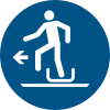 Signal ISO 7010 M050: Descendre de la luge par la gauche
