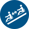Signal ISO 7010 M052: Respecter une distance de sécurité entre les luges