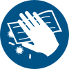 Signal ISO 7010 M062: Désinfecter la surface