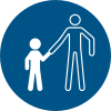 Signal ISO 7010 M065: Les enfants doivent être accompagnés