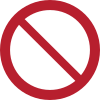 Signal ISO 7010 P001: Signal d’interdiction général