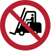 Signal ISO 7010 P006: Interdit aux véhicules de manutention