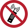 Signal ISO 7010 P013: Téléphones portables allumés interdits