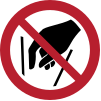 Signal ISO 7010 P015: Ne pas introduire les mains