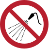 Signal ISO 7010 P016: Ne pas asperger d’eau