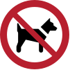 Signal ISO 7010 P021: Chiens interdits