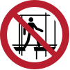 Signal ISO 7010 P025: Ne pas utiliser un échafaudage incomplet