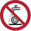 Signal ISO 7010 P033: Ne convient pas au meulage humide