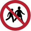 Signal ISO 7010 P036: Interdit aux enfants