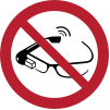 Signal ISO 7010 P044: Ne pas utiliser de casque numérique