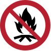 Signal ISO 7010 P045: Ne pas allumer de feu
