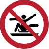 Signal ISO 7010 P046: Ne pas se pencher hors de la luge