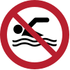 Signal ISO 7010 P049: Baignade interdite