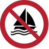 Signal ISO 7010 P053: Navigation à voile interdite