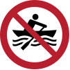 Signal ISO 7010 P055: Embarcations à propulsion humaine interdites