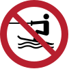 Signal ISO 7010 P058: Ski nautique interdit