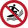 Signal ISO 7010 P059: Surf interdit