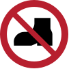 Signal ISO 7010 P060: Chaussures de ville interdites