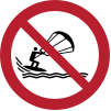 Signal ISO 7010 P065: Kitesurf interdit