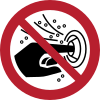 Signal ISO 7010 P070: Ne pas introduire les doigts dans la buse d’hydromassage