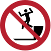 Signal ISO 7010 P072: Ne pas sauter