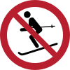 Signal ISO 7010 P076: Ski interdit