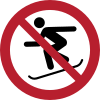 Signal ISO 7010 P077: Snowboard interdit