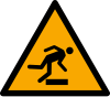 Signal ISO 7010 W007: Danger : obstacle au sol
