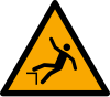 Signal ISO 7010 W008: Danger : chute avec dénivellation