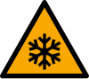 Signal ISO 7010 W010: Danger : basse température