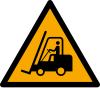 Signal ISO 7010 W014: Danger : véhicules de manutention