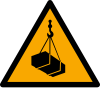 Signal ISO 7010 W015: Danger : charge suspendue