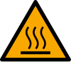 Signal ISO 7010 W017: Danger : surface chaude
