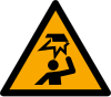 Signal ISO 7010 W020: Danger : obstacle en hauteur