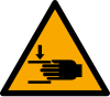 Signal ISO 7010 W024: Danger : blessure des mains