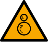 Signal ISO 7010 W025: Danger : rouleaux contrarotatifs