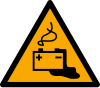 Signal ISO 7010 W026: Danger : charge de batteries