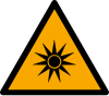 Signal ISO 7010 W027: Danger : rayonnement optique